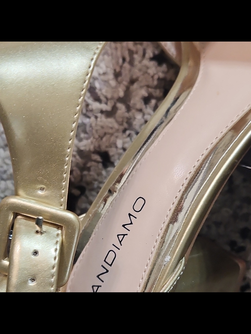 Andiamo Gold Metallic High Heel Dress Sandals